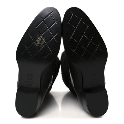 Chanel Suede Calfskin CC Short Boots 37.5 Black 6 of 10