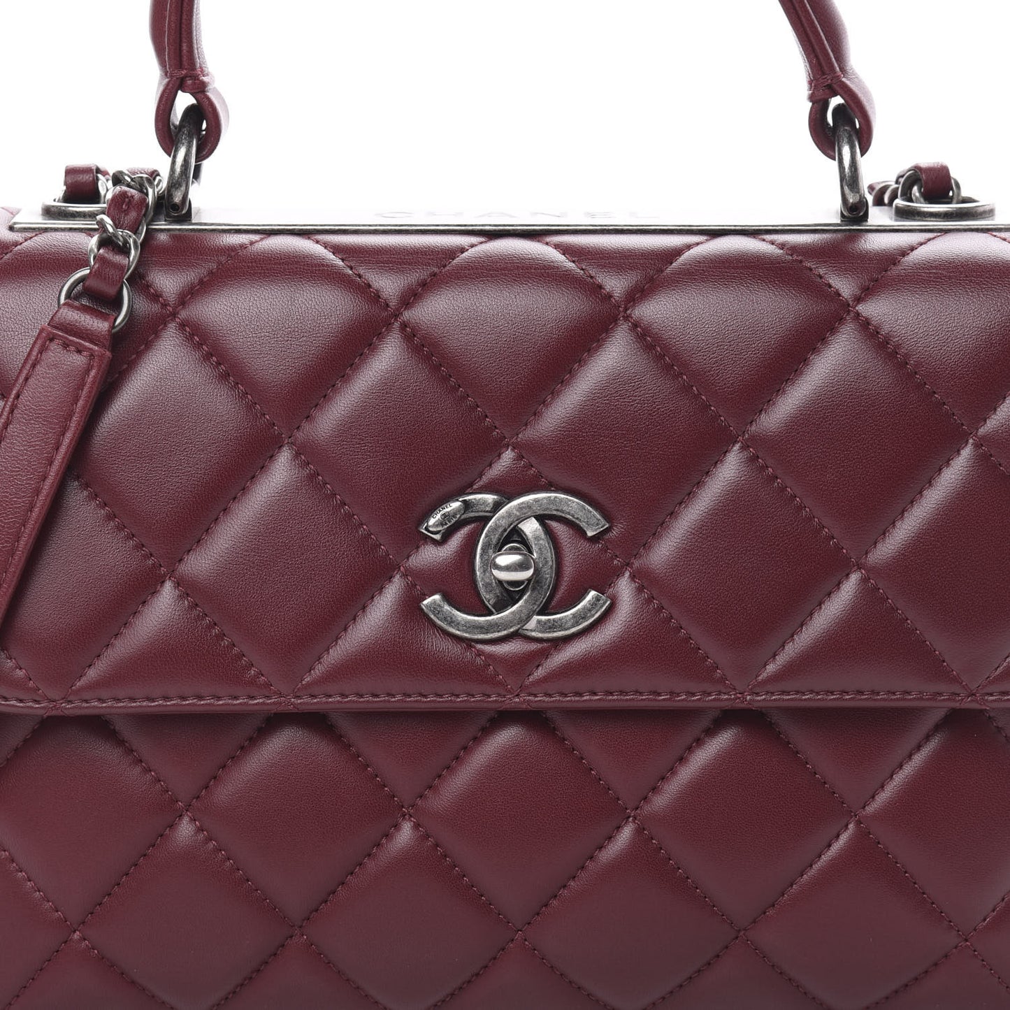 Lambskin Quilted Small Trendy CC Flap Dual Handle Bag Red