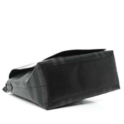 Burberry Smoked Check Logo Graphic Burleigh Messenger Bag Black 4 of 8