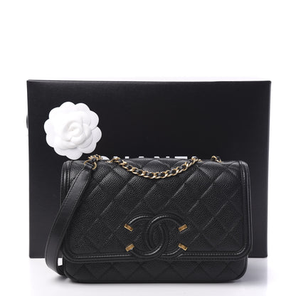 Chanel Caviar Quilted Small CC Filigree Flap Black 10 of 10