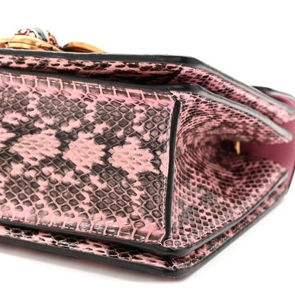 Gucci Snakeskin Sylvie Web Small Queen Margaret Top Handle Bag Pink 10 of 10
