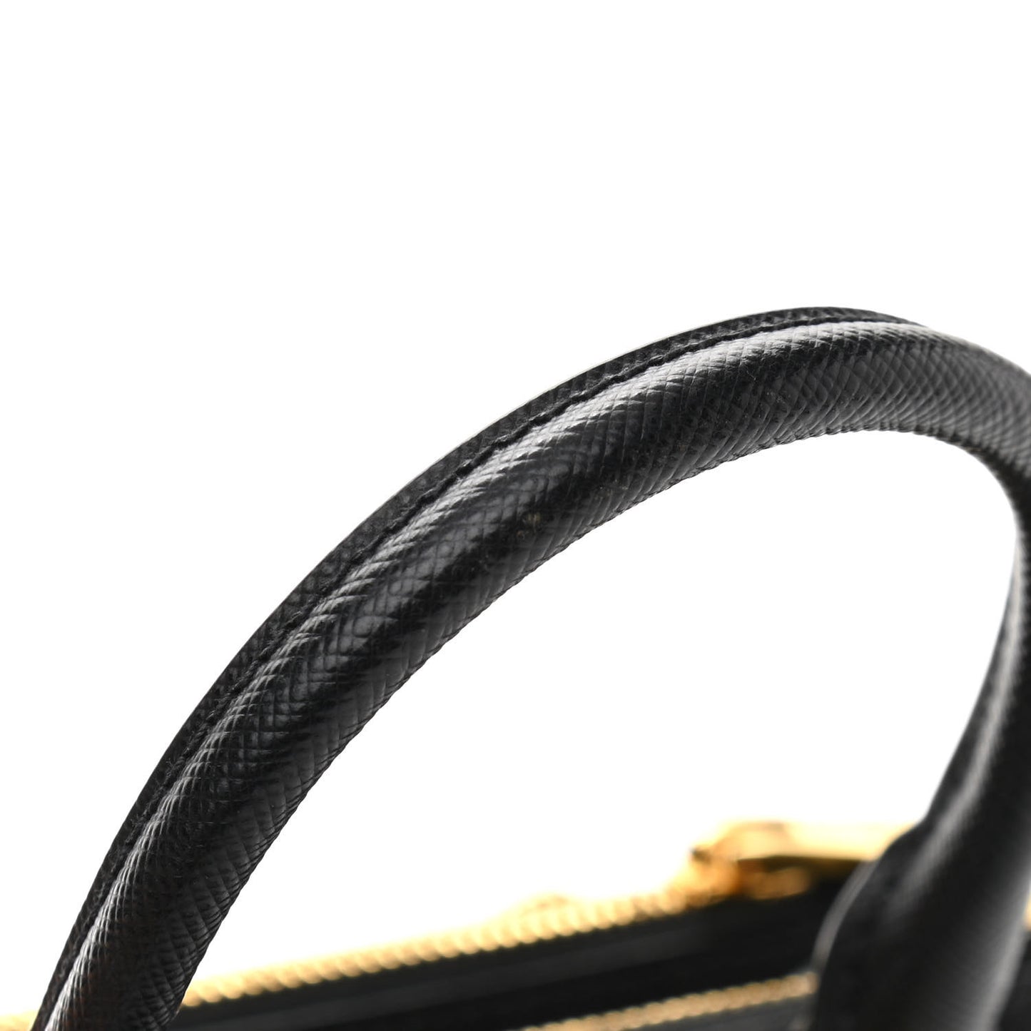 Saffiano Lux Mini Galleria Double Zip Tote Black