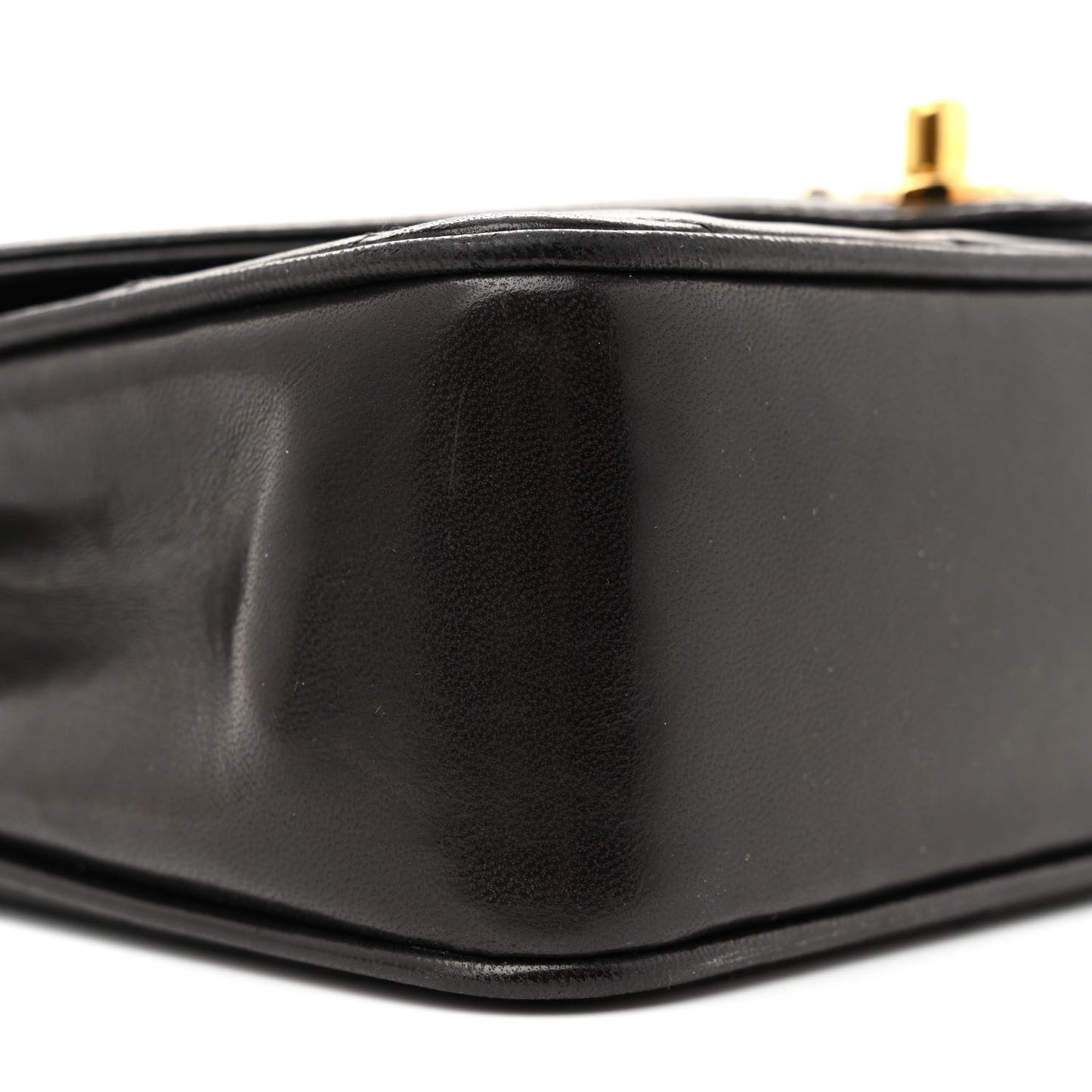 Lambskin Chevron Quilted Mini Square Flap Black