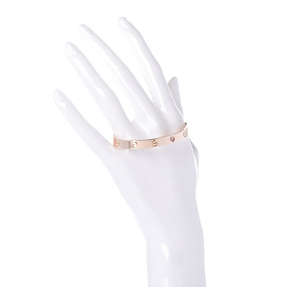 Cartier 18K Pink Gold Pink Sapphire LOVE Cuff Bracelet 17 2 of 5