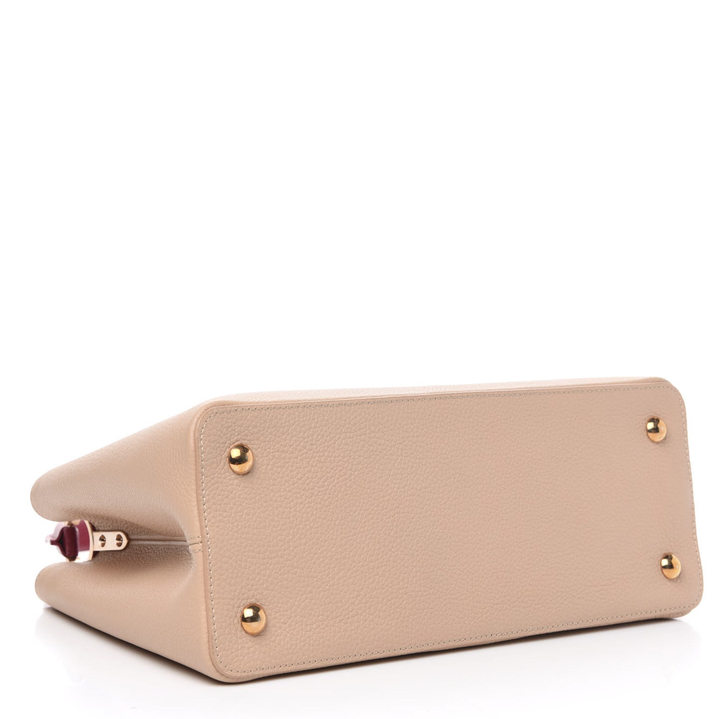 Taurillon Capucines MM Rose Beige Red