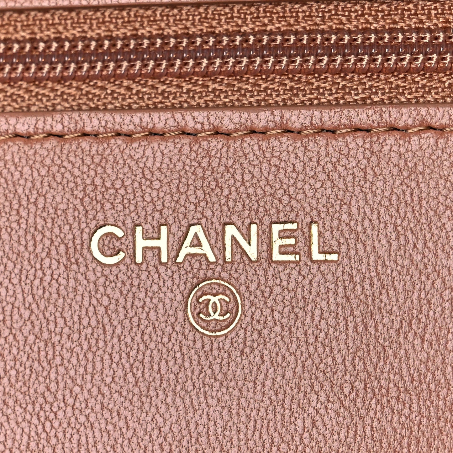Lambskin Quilted Chanel 19 Wallet On Chain WOC Brown