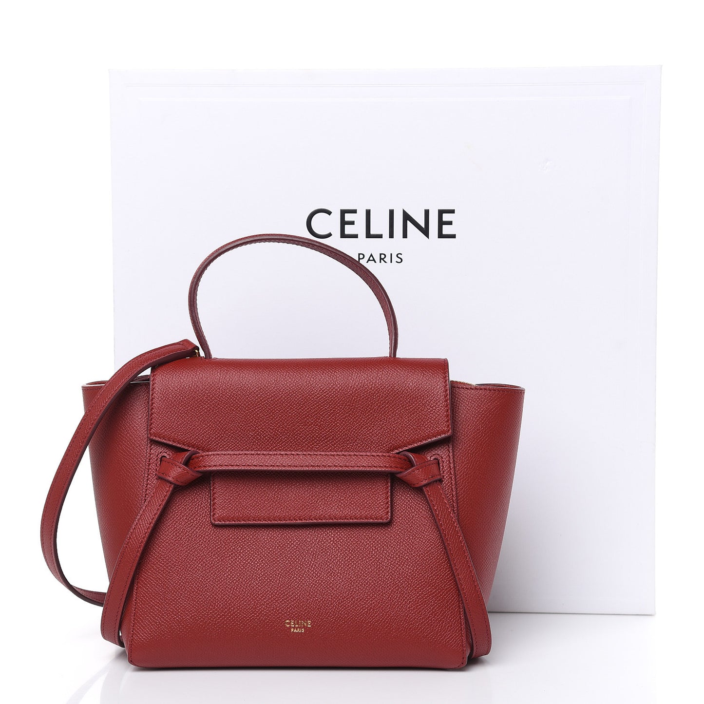 Grained Calfskin Nano Belt Bag Ruby