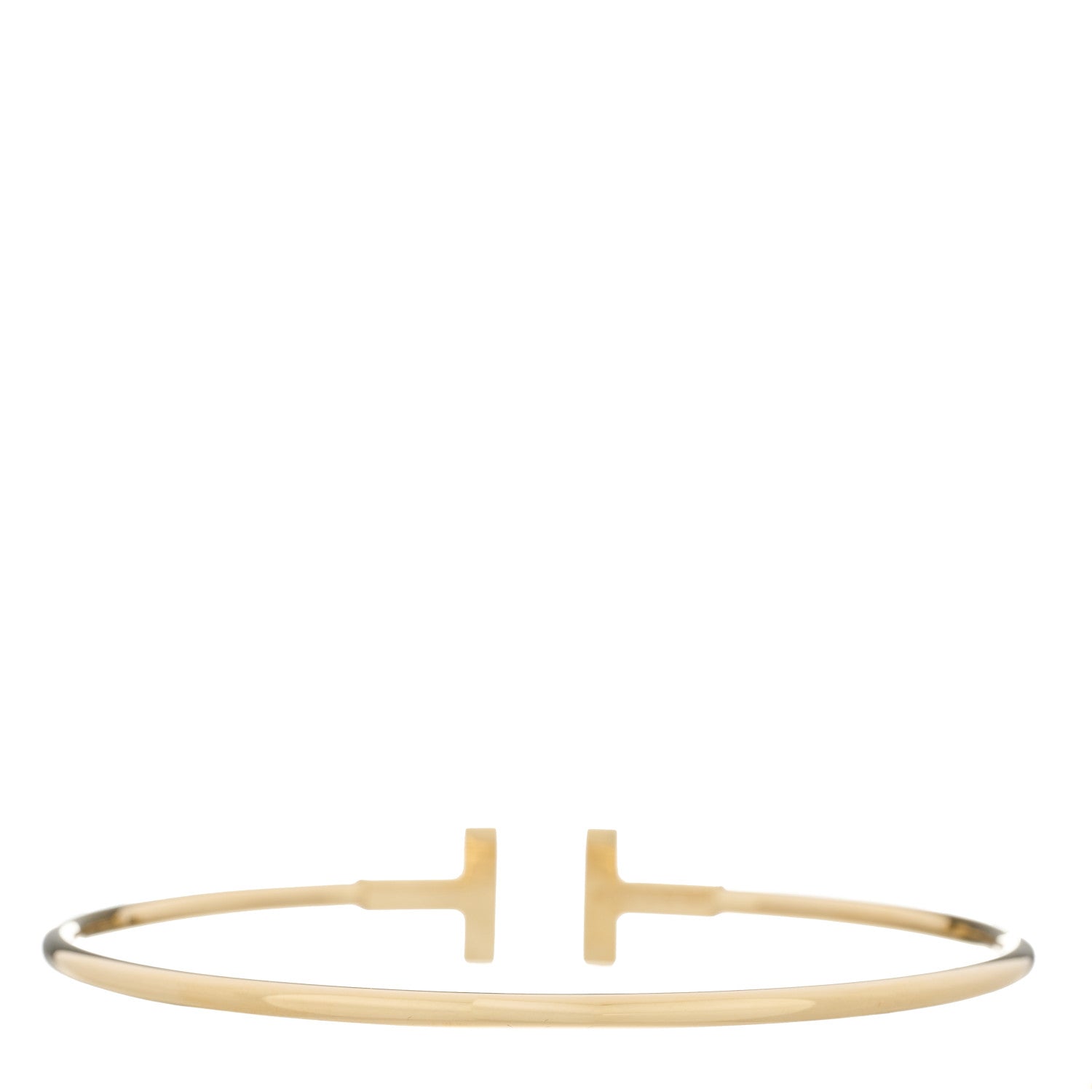 Tiffany 18K Yellow Gold Diamond T Wire Bracelet 2 of 3