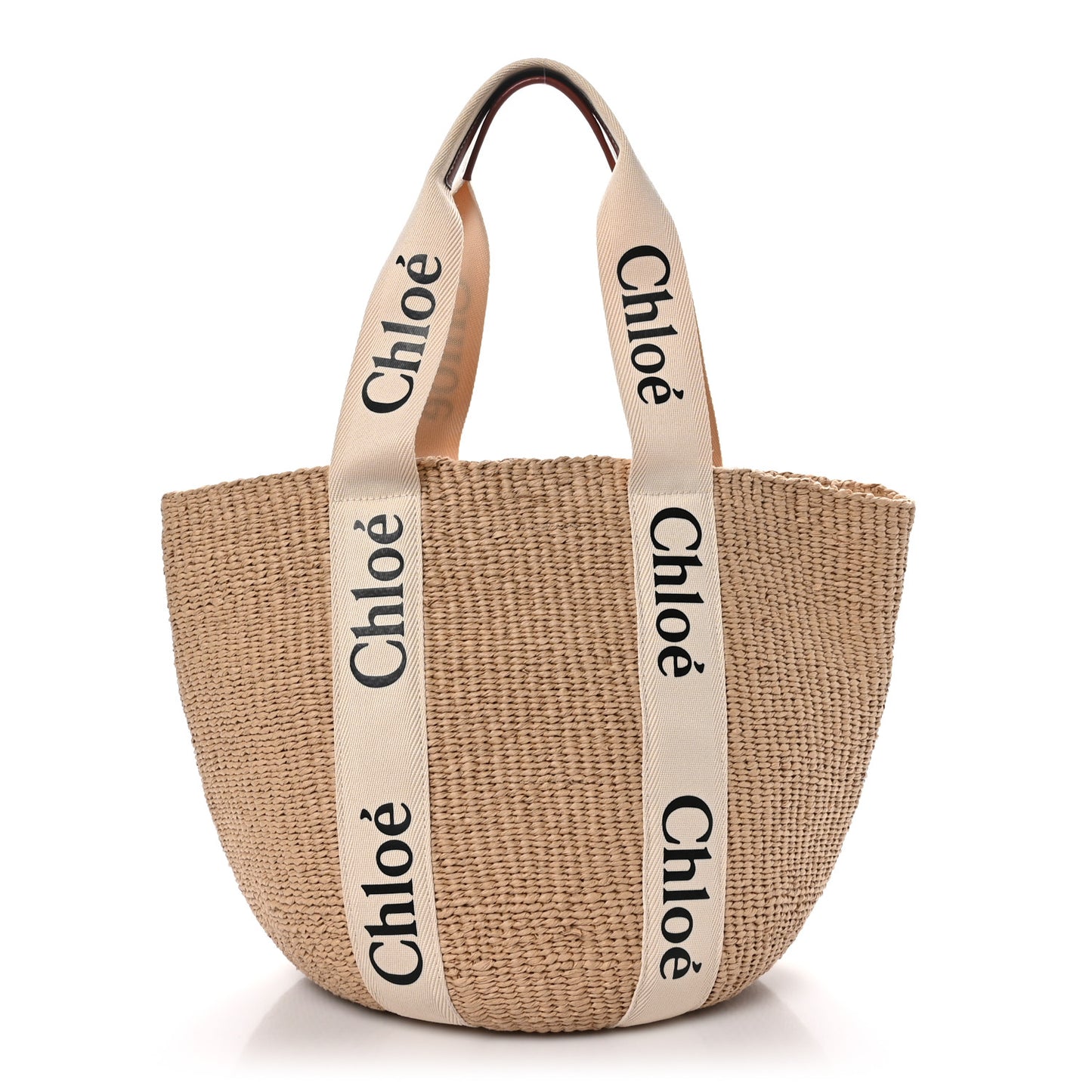 Raffia Large Woody Tote White