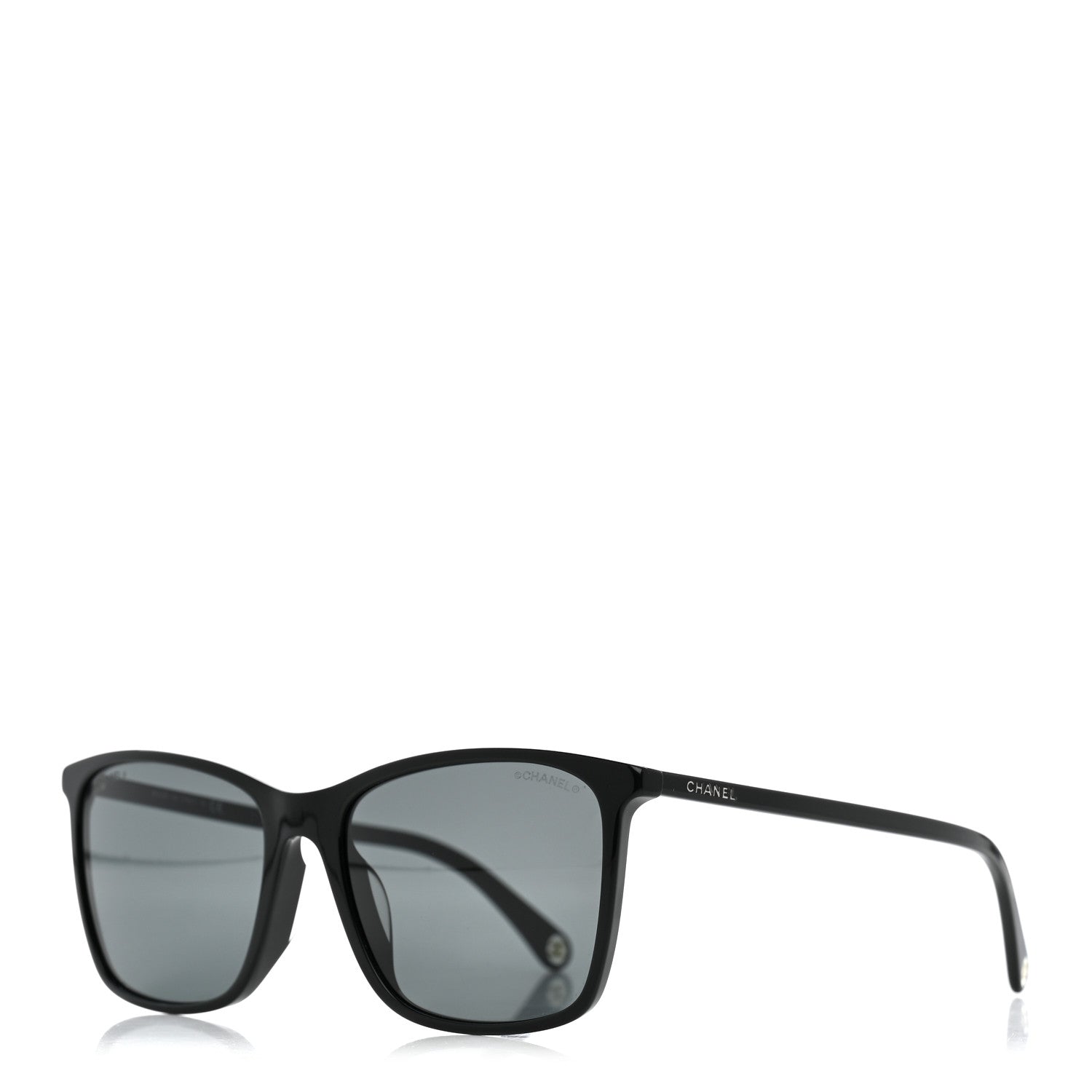 Chanel Acetate Polarized Square Sunglasses 5447-A Black 1 of 7