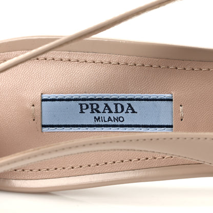 Prada Spazzolato Pointed Toe Strap Slingback Pumps 40 Cipria 7 of 8