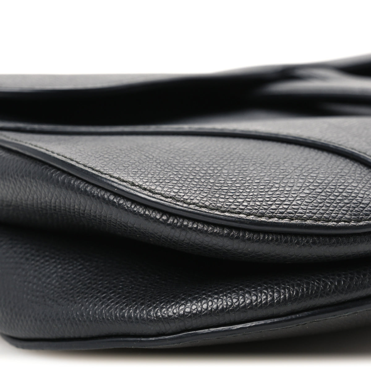 Christian Dior Grained Calfskin Saddle Bag Black 9 of 10