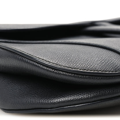 Christian Dior Grained Calfskin Saddle Bag Black 9 of 10