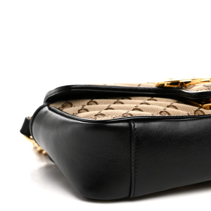 Gucci Monogram Matelasse Diagonal Mini GG Marmont Shoulder Bag Beige Black 9 of 11