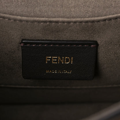 Fendi Vitello Century F is Fendi Bi-Color FF 1974 Embossed Small Kan I Shoulder Bag Fragola Maya Black 7 of 9