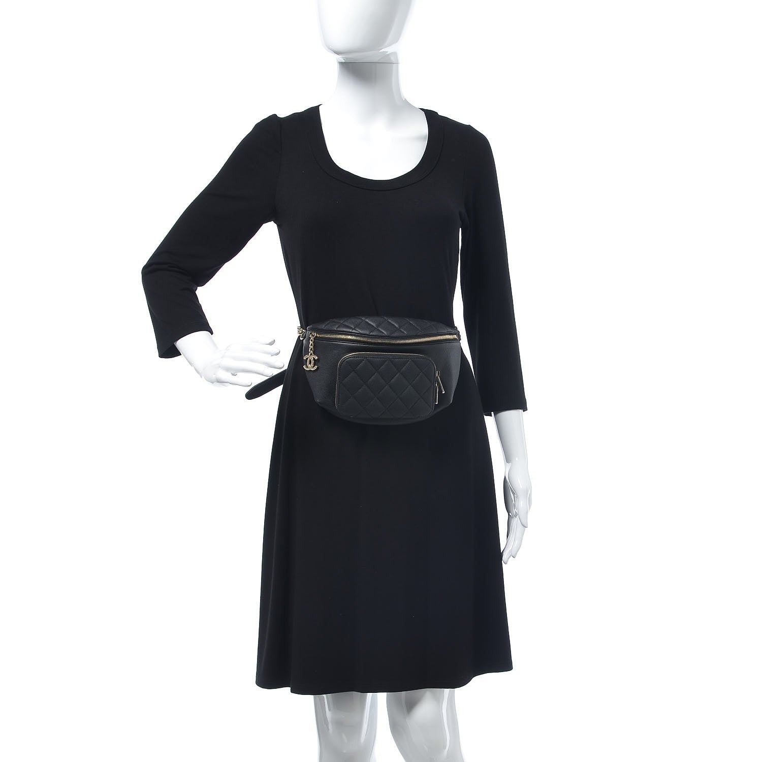 Chanel Caviar Quilted Business Affinity Waist Belt Bag Black 2 of 8