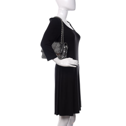 Chanel Sequin Mesh Medium Single Flap Silver 2 of 14