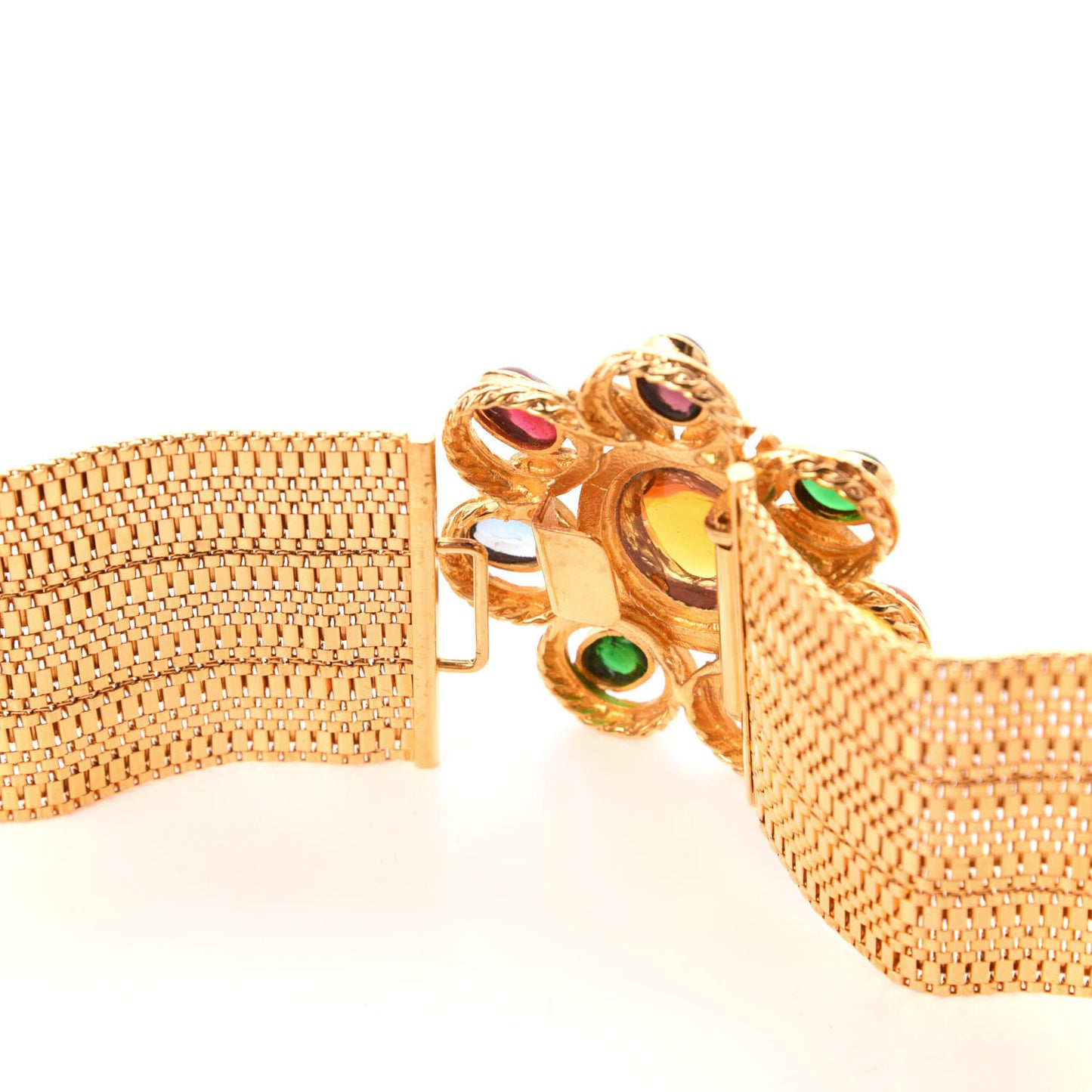 Gripoix Poured Glass Multi Strand Chain Belt Gold