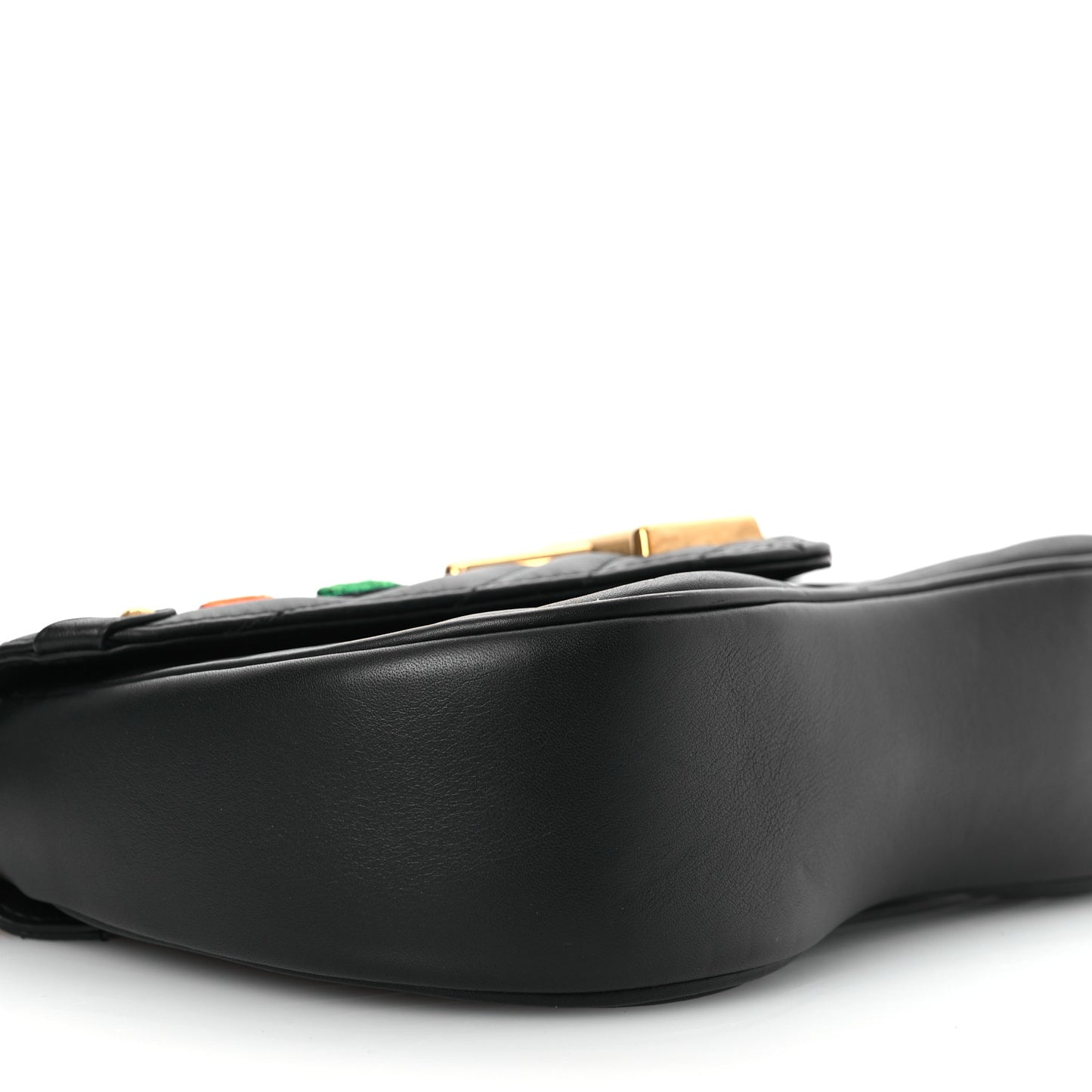 Calfskin Embroidered New Wave Chain MM Black