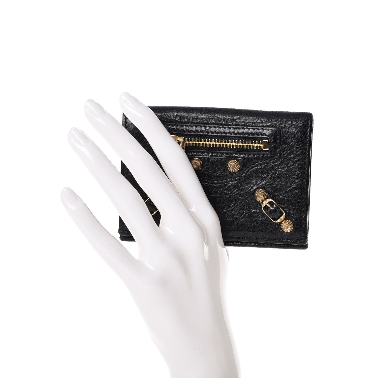 Balenciaga Agneau Giant 12 Gold Hardware Card Case Black 2 of 8
