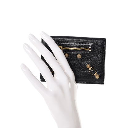 Balenciaga Agneau Giant 12 Gold Hardware Card Case Black 2 of 8