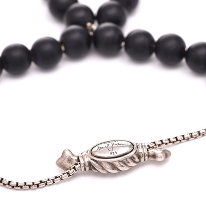 David Yurman Sterling Silver Black Diamond Onyx 8mm Spiritual Beads Bracelet 6 of 6
