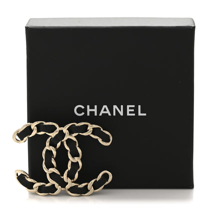 Chanel Lambskin Chain CC Brooch Black Gold 4 of 4