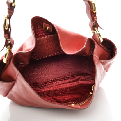 Prada Vitello Daino Side Pocket Hobo Rosso 5 of 10