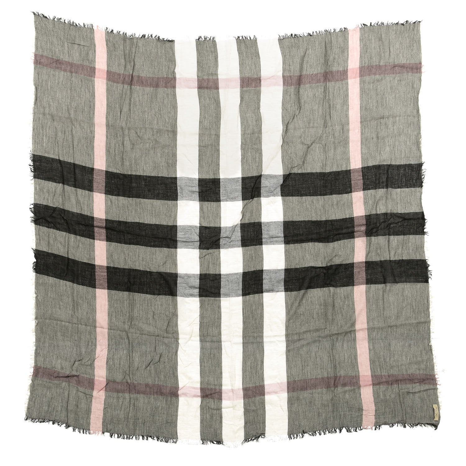 Burberry Modal Wool Relaxed Mega Check Square Scarf Dark Trench 1 of 4
