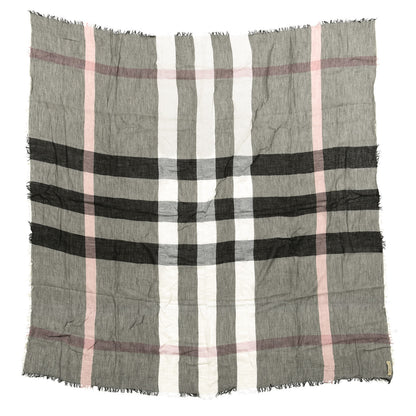 Burberry Modal Wool Relaxed Mega Check Square Scarf Dark Trench 1 of 4