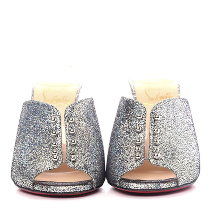 Christian Louboutin Nappa Mica PVC Glitter Predumule 100 Pumps 36 Silver 2 of 9