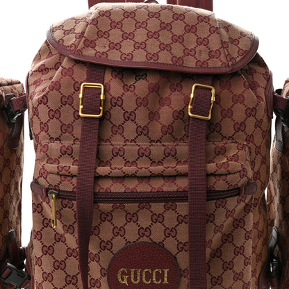 Gucci GG Monogram Script Logo Large Double Pocket Backpack Sahara Rubino Bordeaux 8 of 14