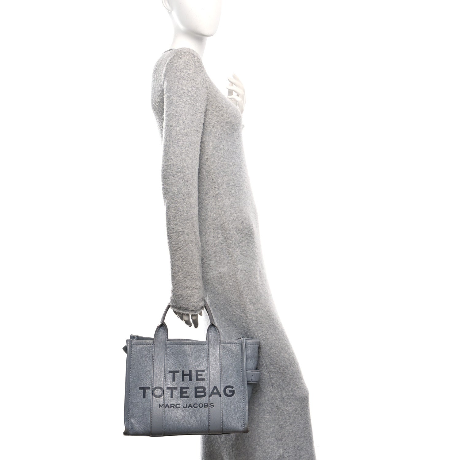 Marc Jacobs Grained Calfskin Medium The Tote Bag Grey 2 of 9