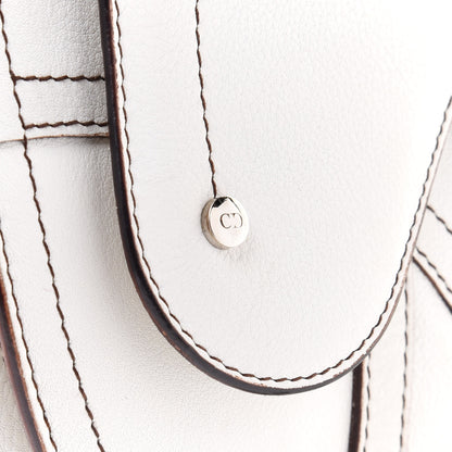 Christian Dior Grained Calfskin Saddle Pouch White 7 of 17