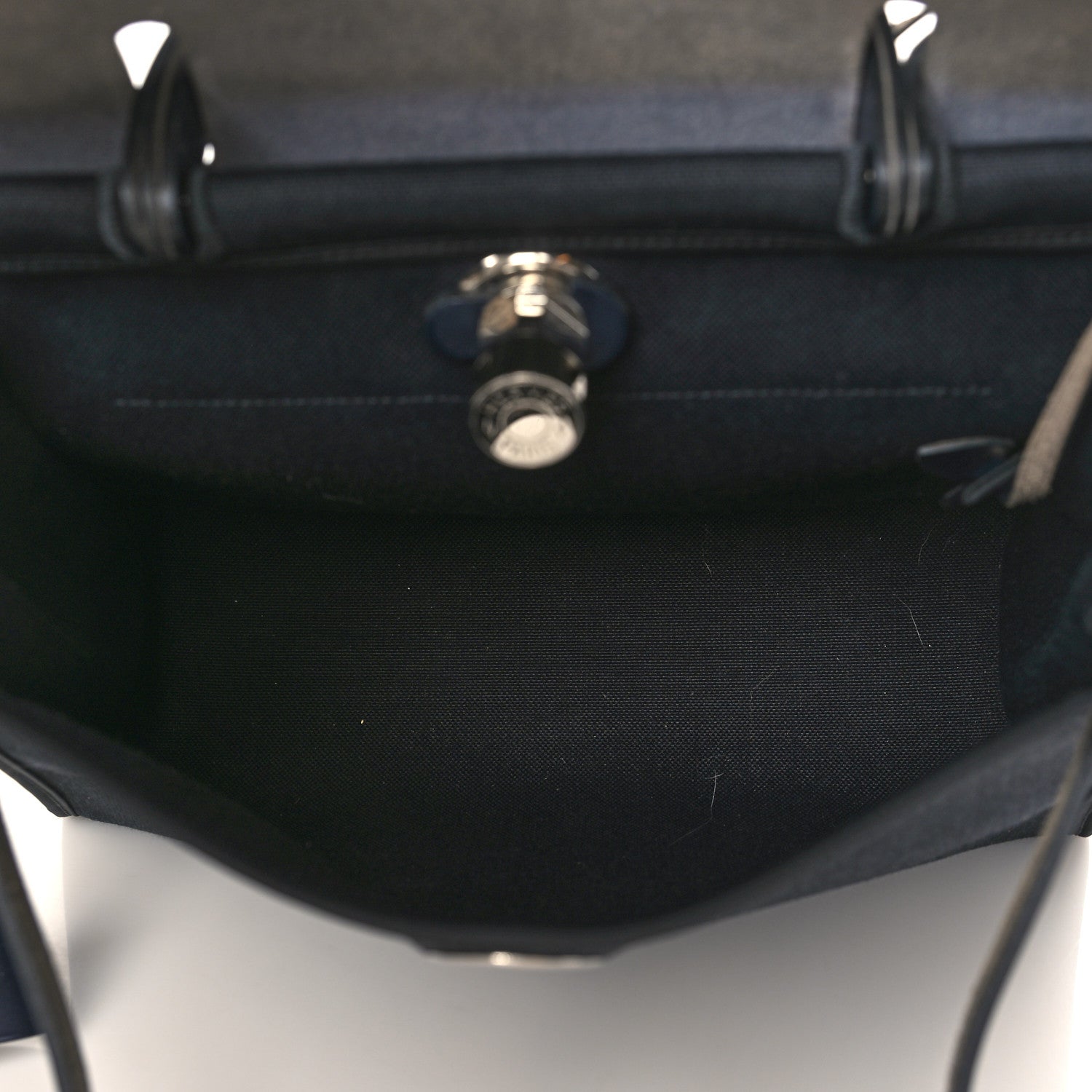 Hermes Military Toile Vache Hunter Herbag Zip PM 31 Black Bleu Indigo 6 of 10