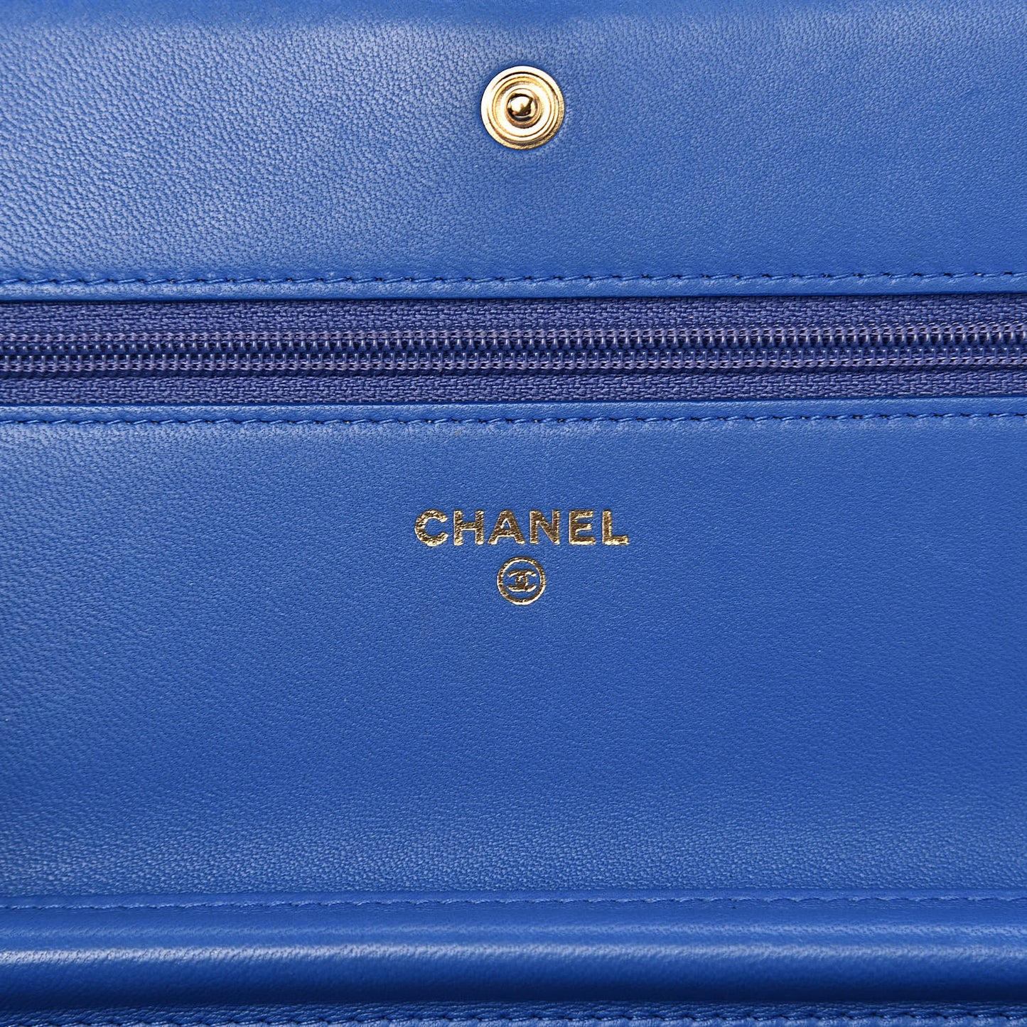 Lambskin Quilted Boy Wallet On Chain WOC Blue