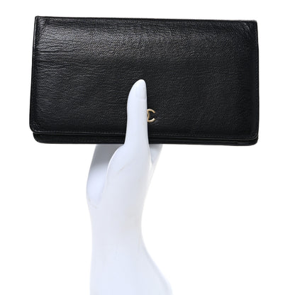 Chanel Goatskin Yen Wallet Black 2 of 8