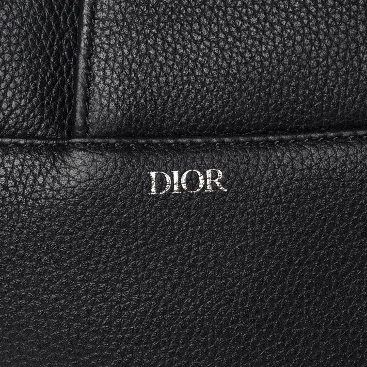 Grained Calfskin Mens Saddle Pouch Black
