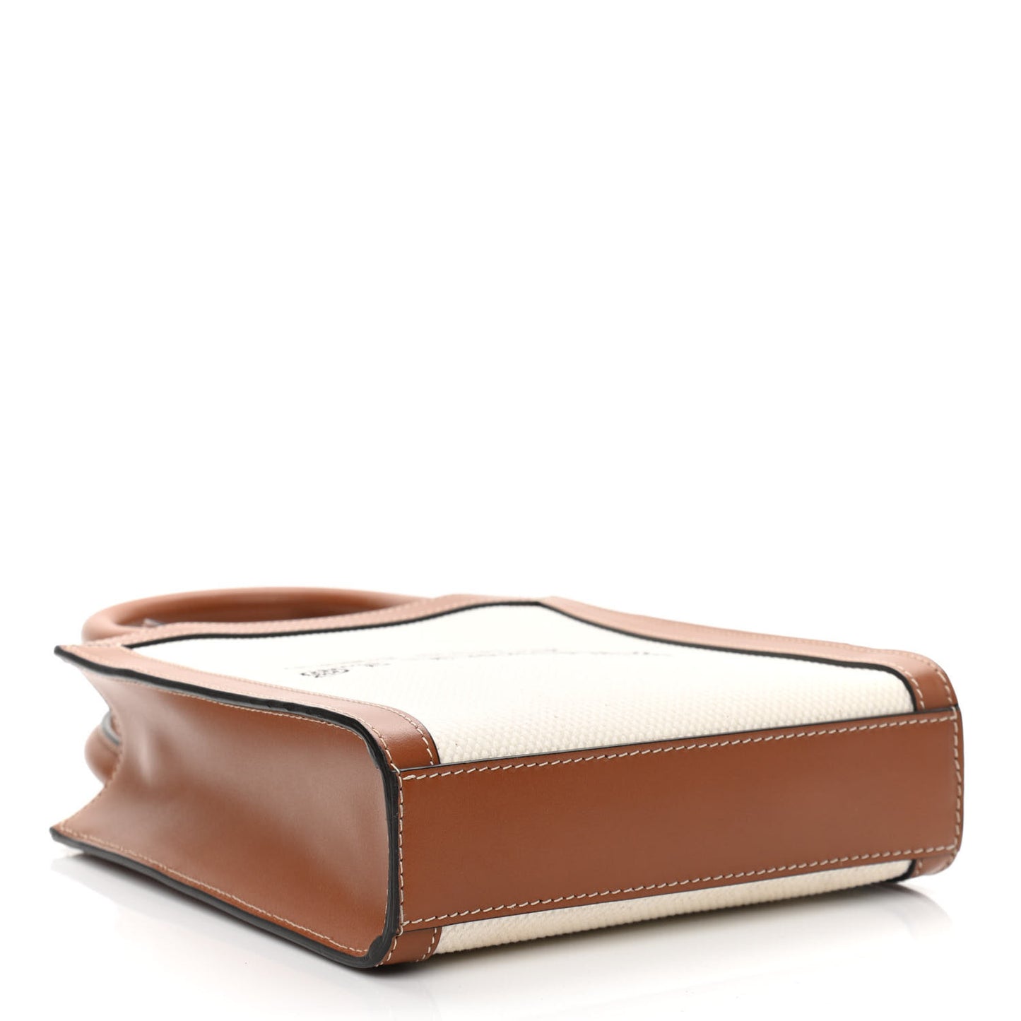 Canvas Calfskin St. Tropez Mini Vertical Cabas Natural Tan