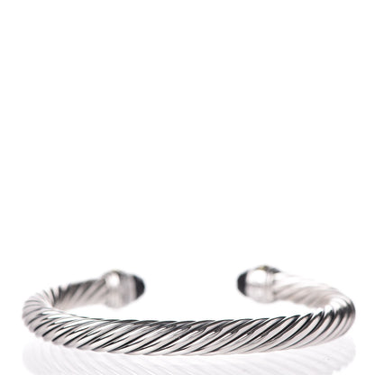 David Yurman Sterling Silver 14K Yellow Gold Black Onyx 7mm Cable Classics Bracelet 3 of 5