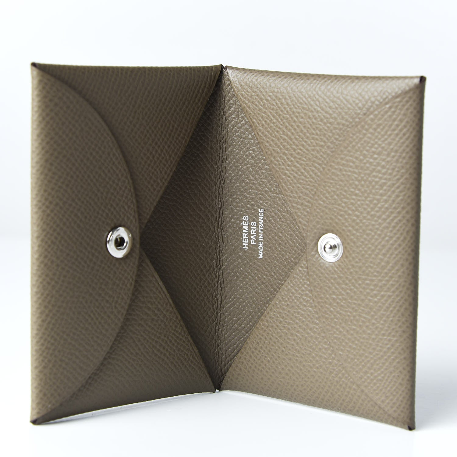 Hermes Epsom Calvi Card Case Etoupe 5 of 7