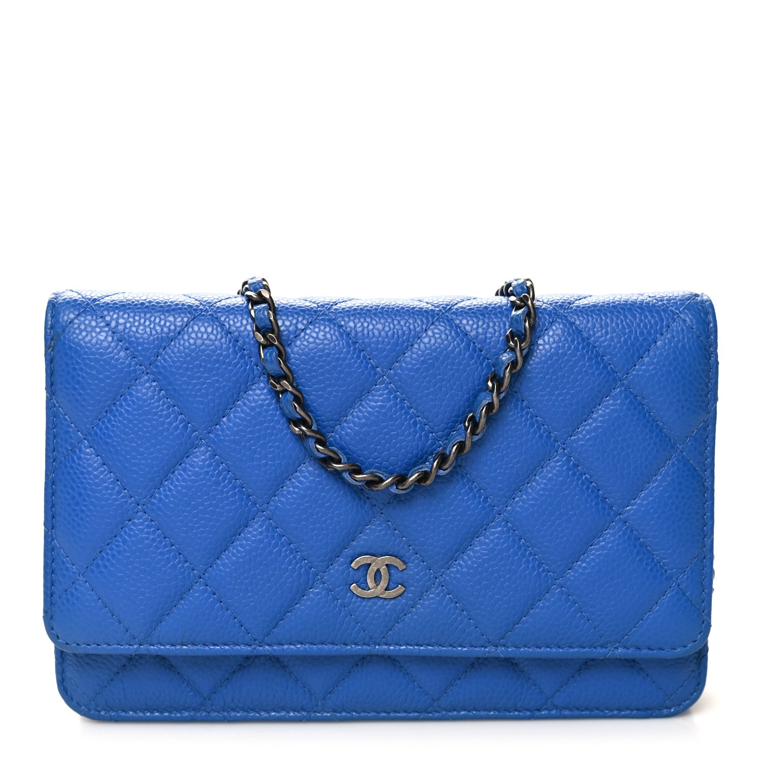 Chanel Caviar Quilted Wallet on Chain WOC Blue 1 of 12