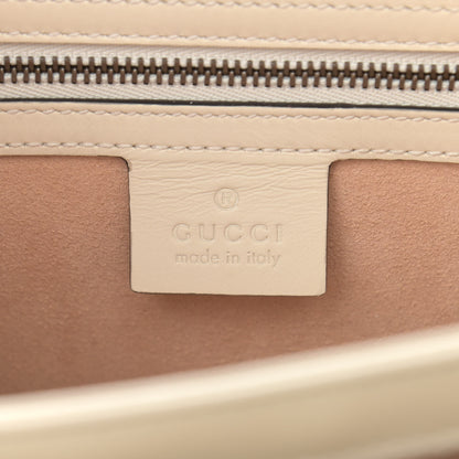 Gucci Calfskin Sylvie Web Small Queen Margaret Top Handle Bag White 6 of 14