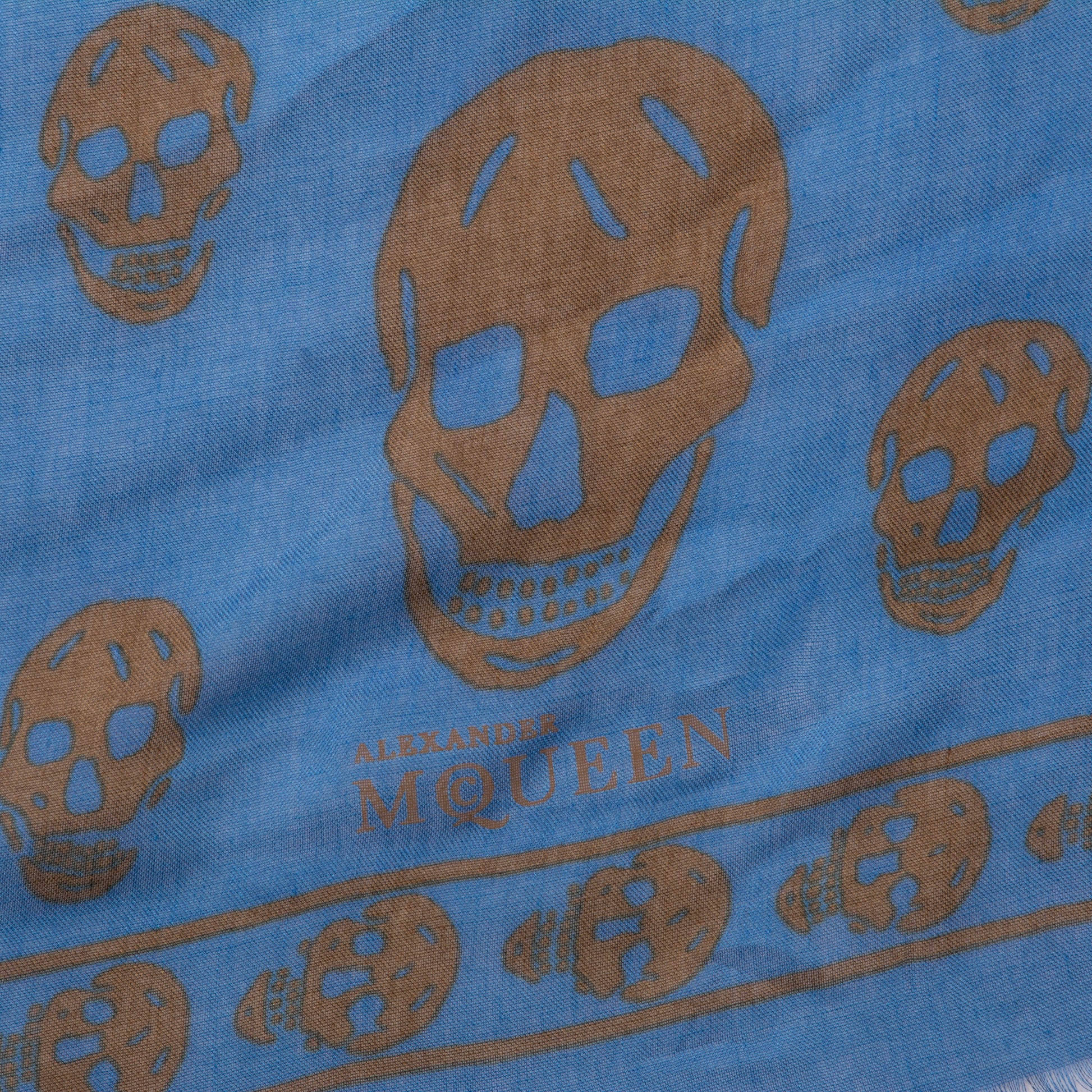 Alexander McQueen Modal Silk Skull Scarf Blue 4 of 7