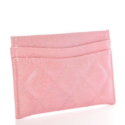 Chanel Iridescent Caviar Quilted Card Holder Pink 3 of 9