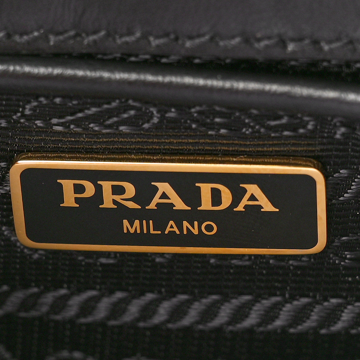 Prada Saffiano Tessuto Nylon Chain Shoulder Bag Black 6 of 9