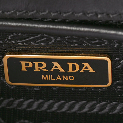 Prada Saffiano Tessuto Nylon Chain Shoulder Bag Black 6 of 9