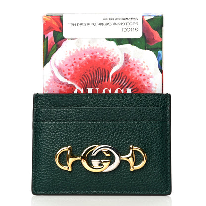 Gucci Grainy Calfskin Zumi Card Holder Vintage Green 12 of 12
