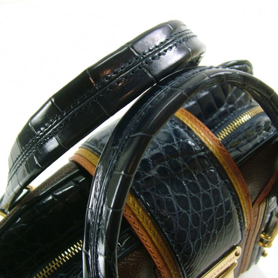 Louis Vuitton Crocodile Ostrich Ayers Monogram Mirage Delft Navy 4 of 10