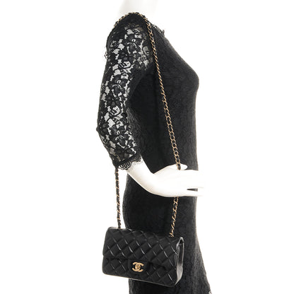 Chanel Lambskin Quilted Mini Rectangular Flap Black 2 of 8